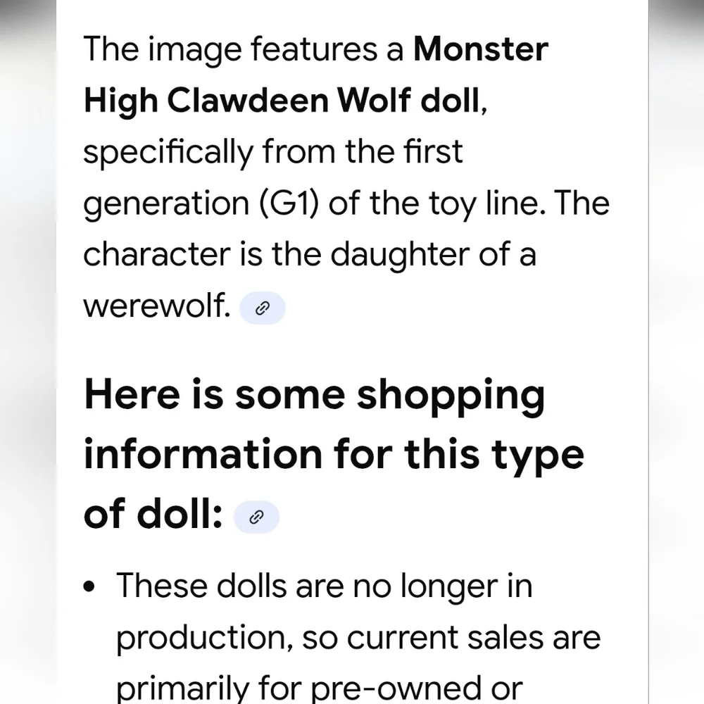 Monster High Claudeen Wolf Festival! G1 Series! 1st generation